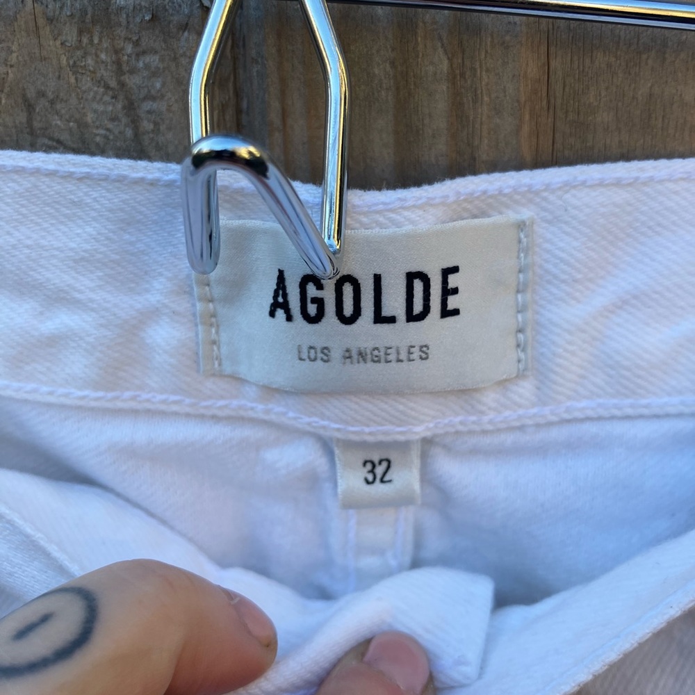 Agolde Women's Straight Leg Jeans - White - Picture 3 of 6